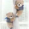 High quality free shipping 2016 2 Pair New wholesale window curtain hook tieback cute bear Curtain buckle hangers belt 5 colors