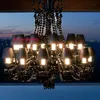 거실 램프를위한 검은 크리스탈 샹들리에 현대 침실 조명 레트로 레스토랑 캔들 조명 부엌을위한 샹들리에