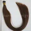 Pre bonded brasileiro eu ponta extensões de cabelo humano 50g 50 vertentes 18 20 22 24 polegadas # 6 / médio marrom produtos de cabelo indiano