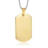 Roestvrij staal gepersonaliseerde dog tag ketting 18K vergulde militaire dog tag gegraveerd op maat gestempelde blanks naam ketting