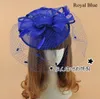 Fábrica de Venda Fascinator Chapéus Acessórios Para o Cabelo Artesanal Multi Cores de Pena Flor Casamento Chapéus Com Véu Da Cara Birdcage Para Noivas Dropship