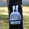 Zaino per bambini blu scuro Seersucker Borsa da scuola in morbido cotone USA Magazzino locale Borse per libri per bambini Boy Gril Tote pre-scuola con tasche a rete DOMIL106187