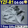 Kit de carenagem para Yamaha YZF R1 2004 2005 2006 todo branco Kit de carenagem para molde de injeção de peças 04 05 06 r1 body kits R14D