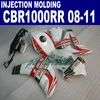 حقن صب مجموعة ما بعد البيع الجديدة لهوندا fairings CBR1000RR 2008-2011 CBR1000 RR أبيض أحمر Castrol fairing kit