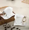 Tasse pour les amoureux cadeaux de fête de mariage créatif romantique en forme de coeur tasse en céramique Couple tasse à café soucoupe amour confession fournitures de mariage C02