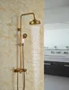 Wholesale And Retail Classic Antique Brass 8" Round Rain Shower Faucet Set Tub Spout Mixer Tap W/ Hand Shower Sprayer