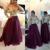 2016 Nya spetsformella långa kvällsklänningar Beaded Golvlängd Sheer Long Sleeves Prom Party Gowns Custom Made