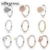 Dorapang 925 Sterling Silver Ring Mode Populära Charms Bröllopsring för Kvinnor Hjärtformade Lovers Autograf Ringar DIY Smycken