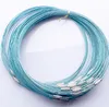 Multi Color Stainless Steel Wire Cord Necklaces Chains new 200pcs lot Jewelry Findings & Components 18 269A