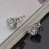2015 New Design 925 Sterling silver CZ diamond Crown stud earrings Fashion Jewelry beautiful wedding / engagement gift free shipping