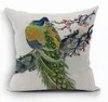 Groene Pauw Kussenhoes Land Vogel Decoratieve Kussens Case Beautiful Almofada Vierkante Home Decor Funda Cojin1260488