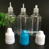 Vente chaude 30 ml PET e bouteilles en plastique liquides avec bouchon de sécurité enfant preuve et compte-gouttes long et mince pour e-liquide e bouteille de jus vide