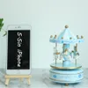 Carousel Music Box 4 Horses Rotating Music Box Birthday Valentine039s Christmas Children Gifts Toy Sky Blue1289905