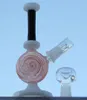 Yeni üç renkli su borusu mini cam bong yağ teçhizatı dab sigara içme borusu cam boru 124.4 mm eklem ile tırnak kubbe kasesi