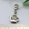 Varmförsäljning! 160pcs Antik Silver Alloy Mixed Teapot Charms With Hummer Clasp Fit Charm Armband 8-Style DIY Smycken