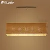 Willlustr rectangle handmade wicker suspension lamp dinning living room pendant light hotel hall restaurant bar lounge cafe hanging lighting