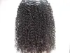 Top Soft Brazylian Human Clip Ins Hair Deep Jerry Curly nieprzetworzony Virgin Remy Naturalne czarne przedłużenia 2938123