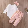 Mignon Enfants Vêtements Nouveau-Né Bébé Filles Vêtements Bandeau Lapin Barboteuse Polka Dot Pantalon Pantalon 3 PCS Infant Tenues Enfants Vêtements Ensemble 0-18 M