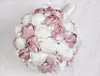 2017 Hide Powder Wedding Bridal Bouquets with Handmade Pearls Rhinestone Flowers Wedding Supplies Pink Rose Bride Holding Broo7226734