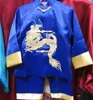 Chiński haftowany smok nosić tang garnitur tradycyjne chińskie zestawy taniec Kungfu garnitury Darncewear # 3761