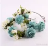 Mommy Kids Wreath Rose Flowers Diadema Floral Crown Hairbands Wedding Girls Headwear Tocado Wedding Florial hair Accesaries