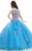 Turquoise RACHEL ALLAN Girl's Pageant Dresses Patchwork Lace Organza Ball Gown Flower Girl Dresses For Weddings Party Prom Gowns HY0897