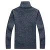 X201711 grande taille 2XL 3XL décontracté hommes Cardigan pull col montant hommes chandails hiver chaud épais velours chandails vêtements chauds