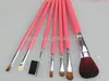 Nylon Makeup Brush Trähandtag Lila / Rosa PU 7 / Set 4 / Bag Brushes Makeup Professionell Makeup Brush