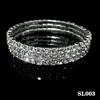 1-10 righe Bracciale in cristallo da tennis Bracciale da sposa elasticizzato in ystl con strass per gioielli da sposa