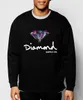 Männer Winter Fleece Hoodies Diamant Gedruckt Buchstaben Dicke Oansatz Pullover Lange Ärmeln Casual Sport Tops Kleidung