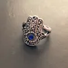 Knuckle ringen vrouwen nieuw komen retro zilveren hand van Fatima hamsa met boze oog voor bescherming ringen kerstcadeaus