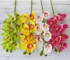 one Piece PU Orchids 3D Printing Effect Cymbidium Artificial Real Touch Orchid 7 Color for Wedding Centerpieces Home Decorative Flowers