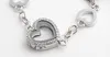 10PCS lot Magnetic Heart Floating Locket Bracelet With Rhinestones Glass Living Memory Locket Bangles For Women284j