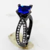 Size5 / 6/7/8/9/10 Miłośnicy Vintage Biżuteria 10kt Czarny Złoto Wypełnione Sapphire Gem Kobiety Pierścionek ślubny Pierścionek ślubny dla miłości prezent