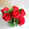 Bride bouquet silk flowers wholesale Artificial Rose Flowers For Wedding/home decoration hand flower silk rose short pole rose