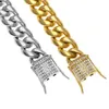 316L Stainless Steel Chain 18K Gold Electroplate Casting Clasp Diamond Curb Cuban Link Necklace Men Chains Jewelry 24quot 30q1158786