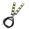 New 1Pair 8W COB 4 LED Car Daytime Running Light LED COB Bar DRL Driving Lamp Bulbs White 12V 6000-6500K Fog Day Leds