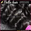 Bella Hair® 8-30 Brasilianska Virgin Hair Buntles Deep Wave Hairweaves Double Weft Obehandlad Naturlig Färg