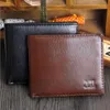 New Vintage PU Mens Portefeuilles Fine Brown Black PU Cuir Carte de crédit Cool tri fold portefeuille pour hommes