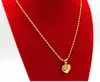 Collier pendentif jaune creux en forme de cœur pour femmes, collier chaîne ondulé plaqué or 24k, bijoux collie à la mode 2016