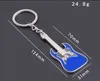 Muziekinstrument gitaar sleutelhanger email Key ringhouder tas hangt mode sieraden promotie cadeau zwart rood blauw