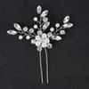 Sorbern Silver / Gold Crystals Haarspelden U-vorm Bridal Headpiece Bruiloft Haaraccessoires Elegant Hoofddeksel voor Bruidsmeisjes Clips 10 * 11.5cm