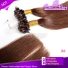 Färg # 1 # 1b # 2 # 4 Brasilianska Peruanska Virgin Micro Ring Loop Rak hårförlängning 100% Human Haft Weft Remy Micro Loop Hair Extension