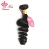 Queen Hair Prodcuts Indian virgin human hair extensions machine double weft weave Loose Wave DHL Fast shipping 8"-28'' #1B
