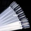 50 stks False Nail Art Board Tip Stick Sticker Poolse opvouwbare Display Schoonheid Practice Fan Clear White