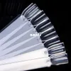 50 PCS False Nail Art Board Tip Stick Sticker Polish Foldable Display Beauty Practice Fan Clear White