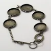 Lot de pendentifs de bracelets Beadsnice, bracelet avec image, base ronde, cadre serti de lunette, base pour cabochons ronds de 18 mm de diamètre