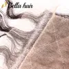 Bella Hair Base Base Top Elovure Curly Wave Weaved Hidden Cnots Free Part 4x4 Fake Scalp Provin Closure مع شعر الطفل إغلاق شعر بشري عذراء غير مجهزة