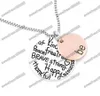 Vente chaude "Be" Graffiti ami courageux pendentif colliers heureux fort remerciement charme 24 "NL1622/3