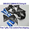 7無料ギフトフェアリングキットヤマハR1 2009-2013マットブラックブルーフェアリングセットYZF R1 09 10 11 12 13 HA63